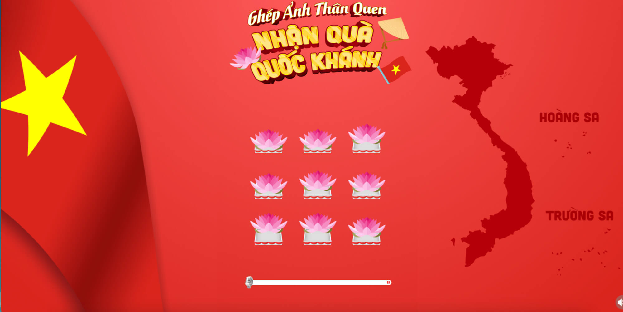 Giao diện trò chơi Ghép ảnh thân quen, nhận quà Quốc Khánh