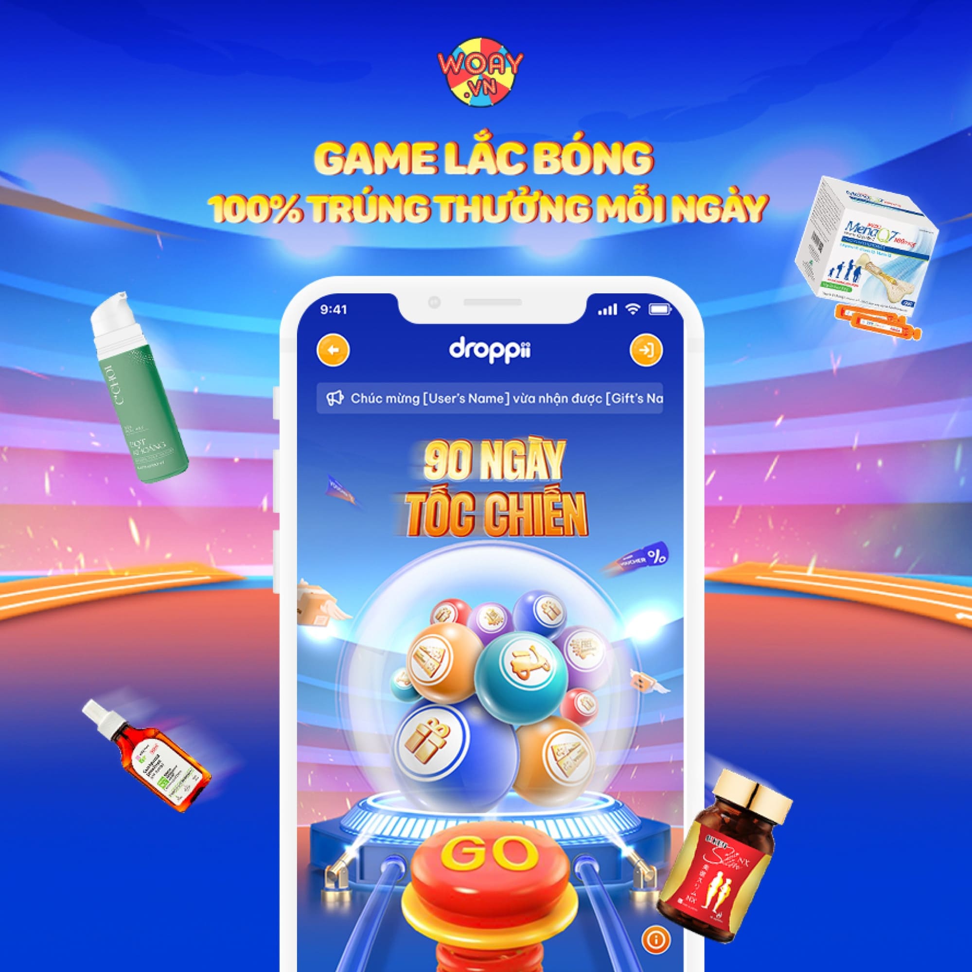 Game Lắc B&oacute;ng ch&agrave;o mừng kh&aacute;ch h&agrave;ng