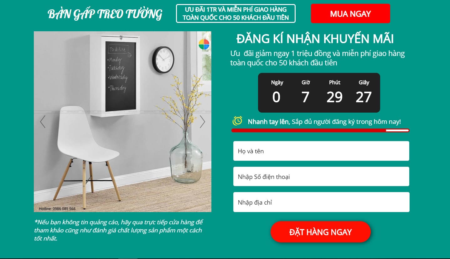 Landing page thu Lead chuyên nghiệp