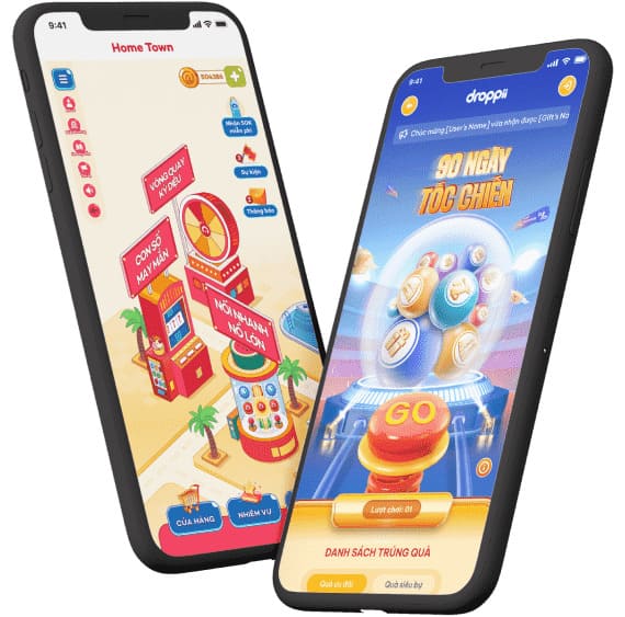 Giao diện minigame Tết trực tuyến do Woay thiết kế cho doanh nghiệp