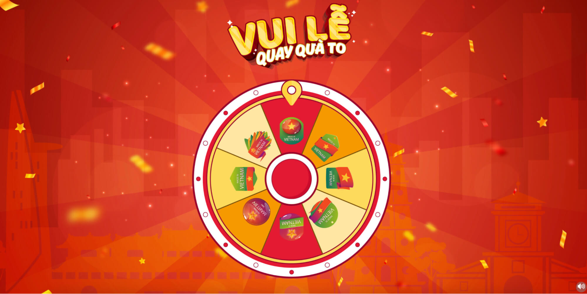 Giao diện trò chơi Vui lễ quay quà to