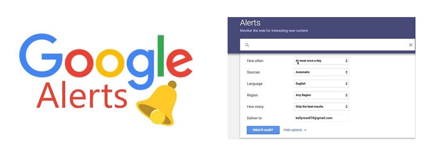 Google Alerts gi&uacute;p theo d&otilde;i biến động của thị trường