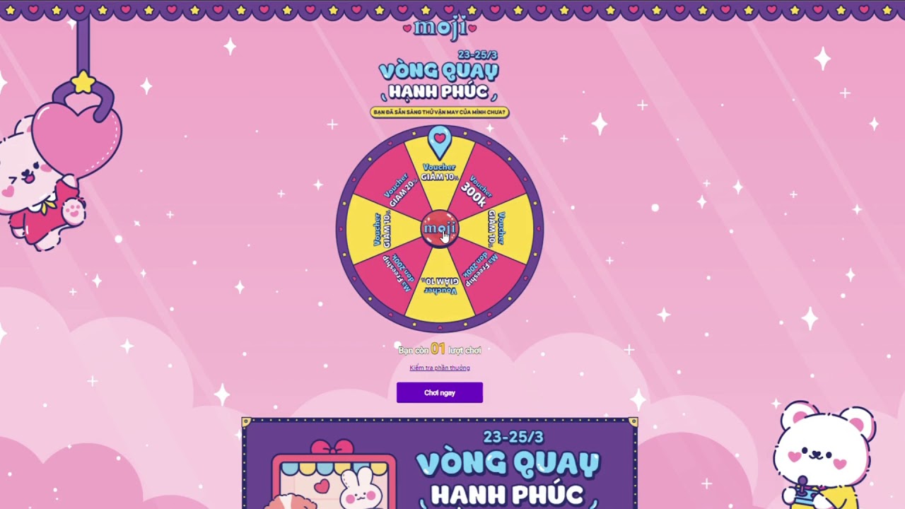 Chiến Hữu Của Woay: Moji - Trải nghiệm minigame Vòng Quay Hạnh Phúc -  YouTube